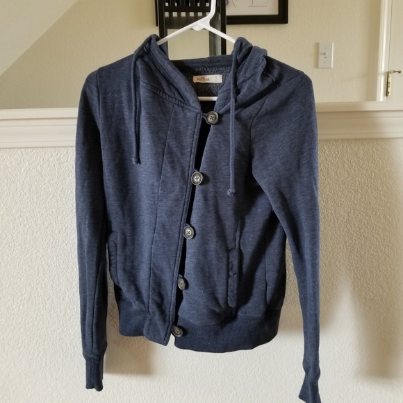 Fall Warm Cute Button Small Hollister Hoodie Used - Picture 4 of 4